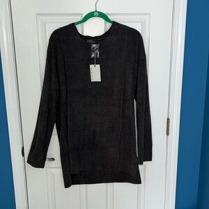 Barefoot dreams, cozy, chic, ultralight, raised, seam, tunic, carbon, large, new